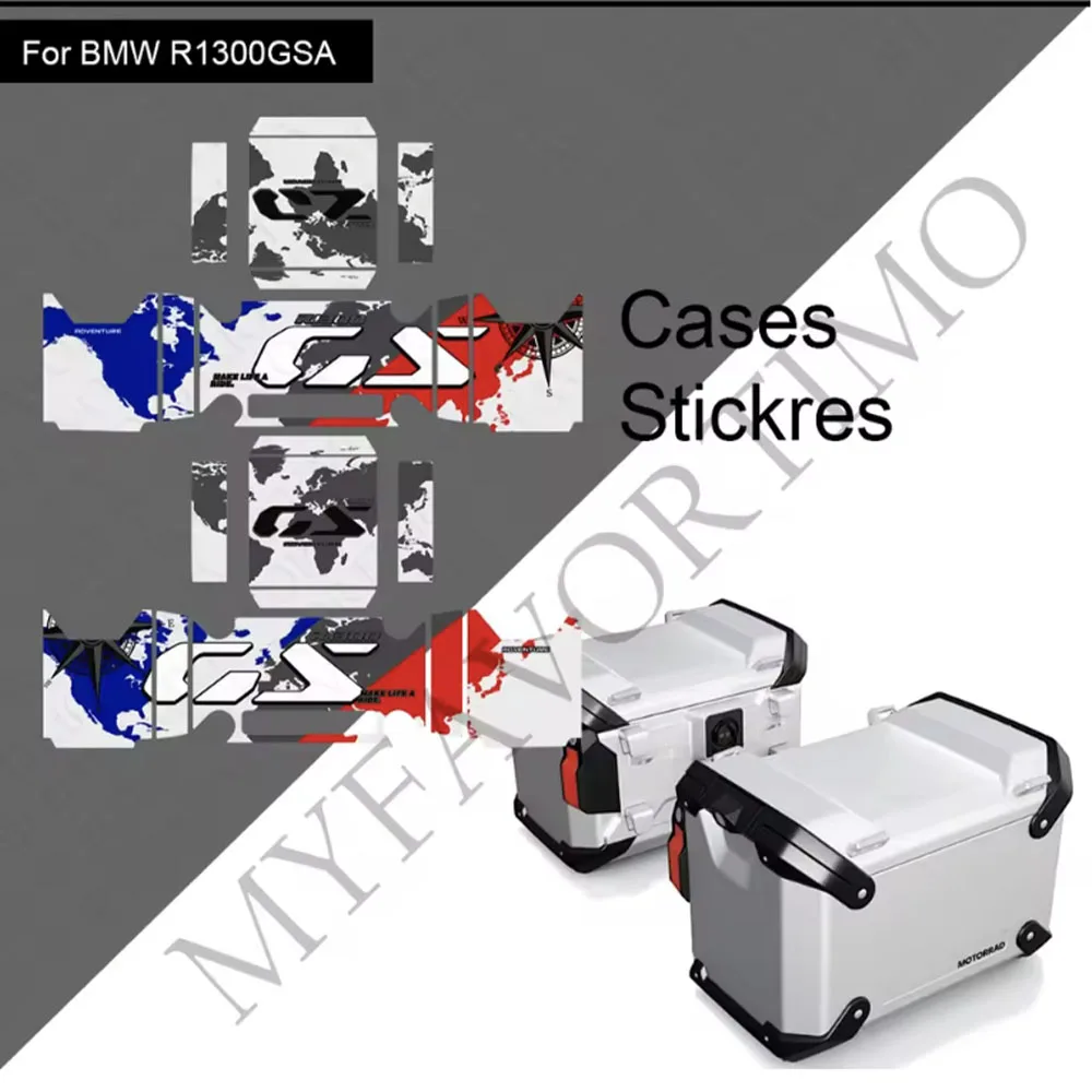 For BMW R1300GS R 1300 GS R1300 ADV GSA Adventure Rallye Luggage carrier Trunk Luggage Panniers Aluminium Cases Stickers