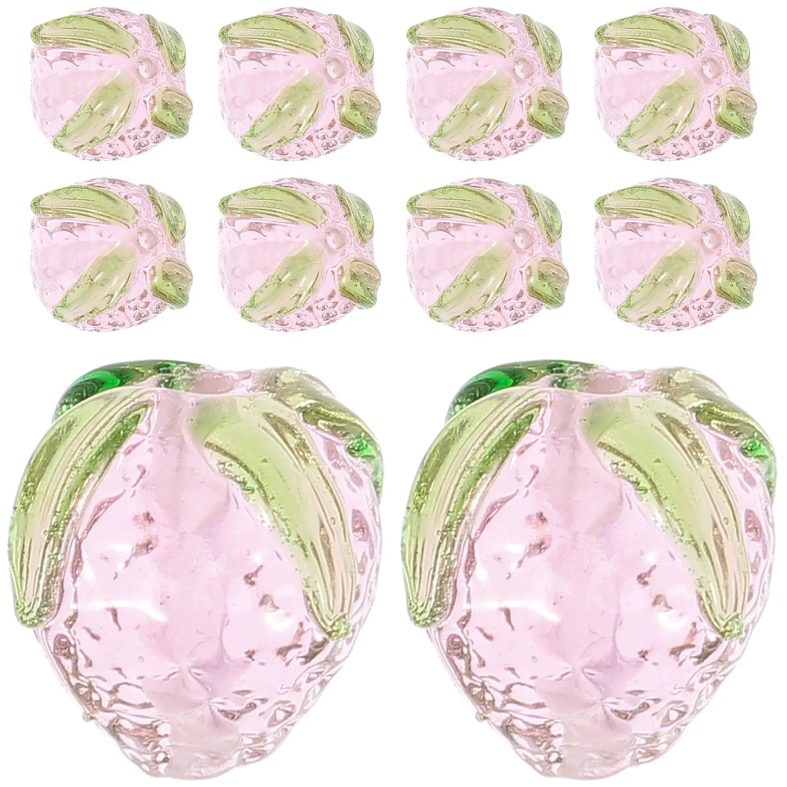 

16 Pcs Strawberry Beads Bracelet Earrings Jewelry DIY Charms Decorative Accessories Pendant Fruit Projects Gifts