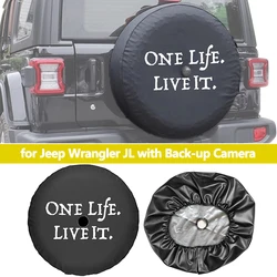 Tailgate Spare Tire Cover for Jeep Wrangler JL 2018-2024 with Back-up Camera 17