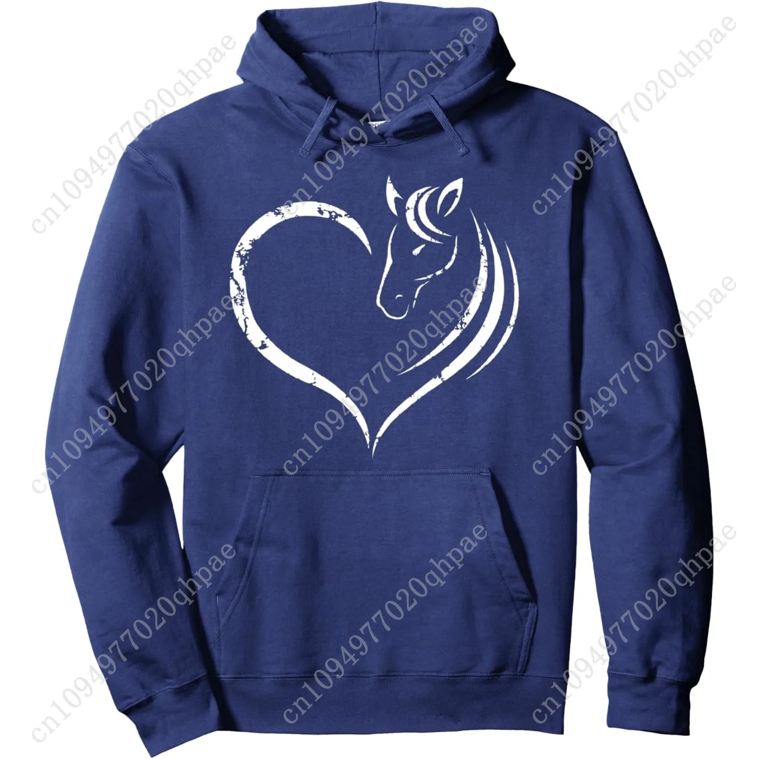 Pferdekopf im Inneren Herz Damen Damen Teenager Geschenk Pullover Hoodie