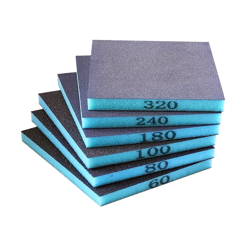 8PCS 240 320 60 80 100 180 Grit Sand Sponge Block Washable Foam Abrasive Pad 120x100x13mm Polishing Kitchen Car Clean Sandpapers