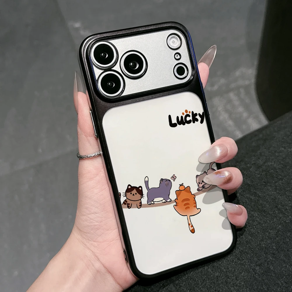 Einfache Kitten Panda Luxus Stoßfeste Hülle für iPhone 15 Pro Max Hüllen iPhone 11 12 13 14 16 17 Pro Max Lucky TPU Plating Coque – Detail 4
