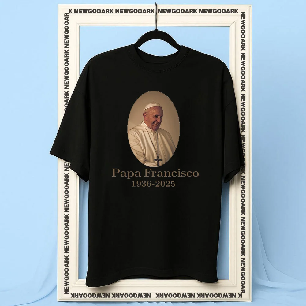 Pope Francisco 1936-2025 Shirt Woman Man Summer Cotton Graphic T Shirts Adult Streetwear Camisetas Short-sleev Breathable O-neck