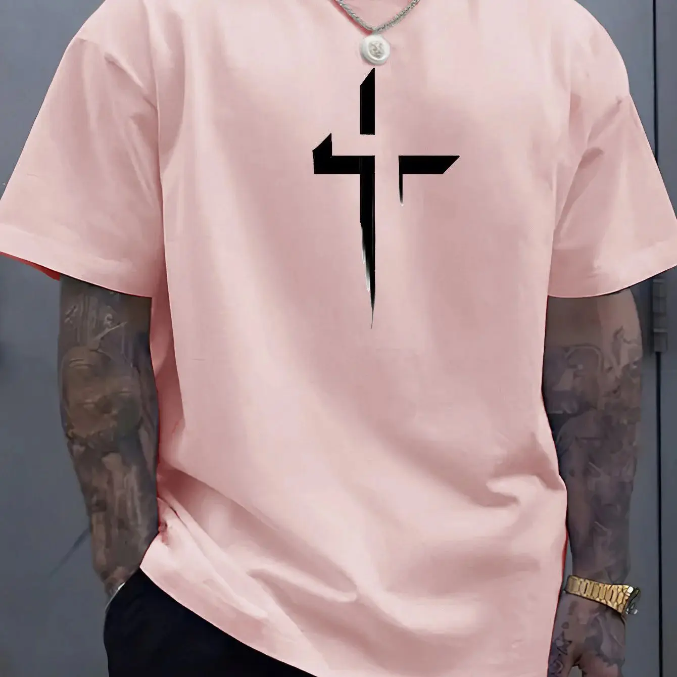 

Men's summer creative 3D printed sports T-shirt, comfortable casual T-shirt, round neck short-sleeved T-shirt, polyester