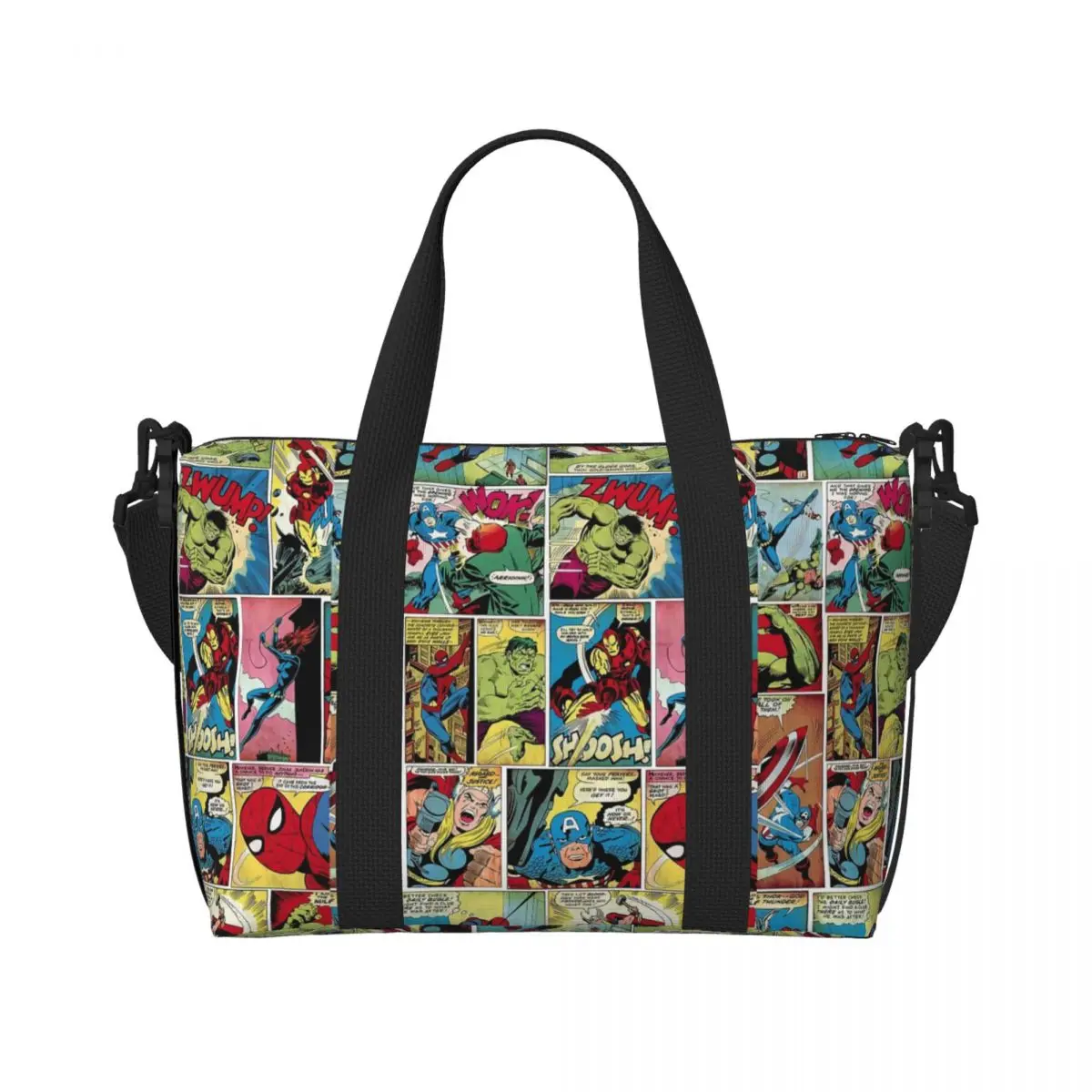 Custom Character Tote Bag Women Large Capacity Spider Man Superheros Gym Beach Travel Bags