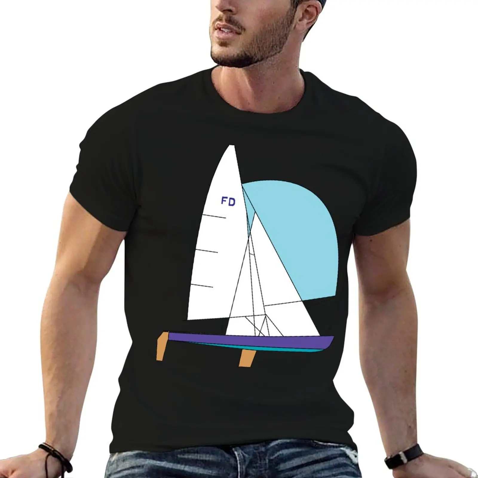 

mens shirt shirts Sailboat graphic Dutchman heavy t cotton t Flying T-Shirt man