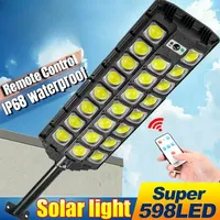 Solar Street Light Motion Sensor LED Solar Flood Lights Outdoor 3 Mode Lighting Waterproof COB Security Lamp for Yard Garden