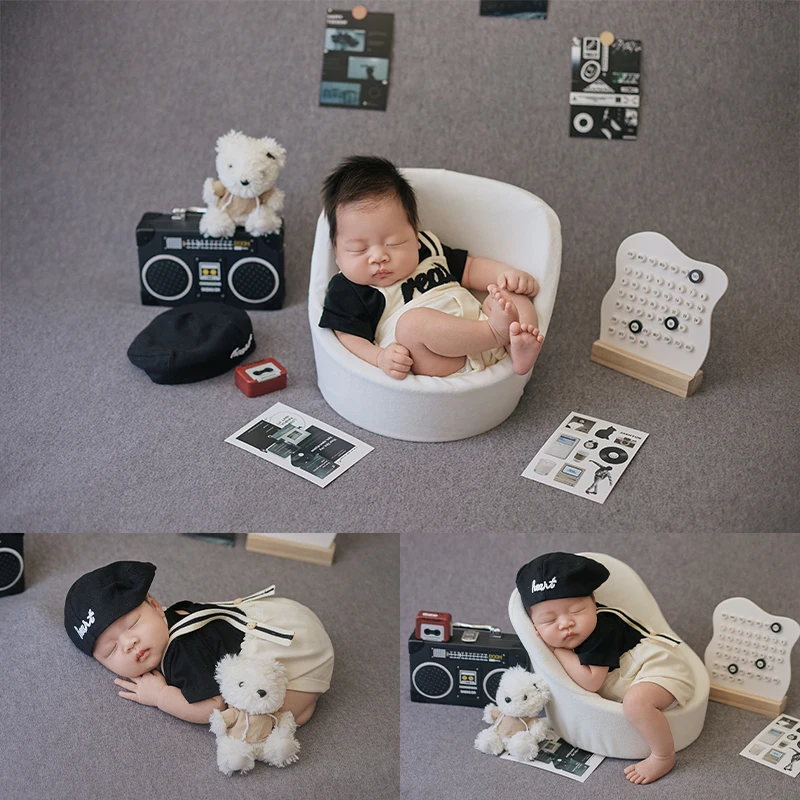 

Детский берет для детей 0-1 месяцев + одежда, 2 шт./компл., наряд для фотосъемки новорожденных, плюшевая кукла, реалистичная радио-игрушка, реквизит для фотосессии для младенцев