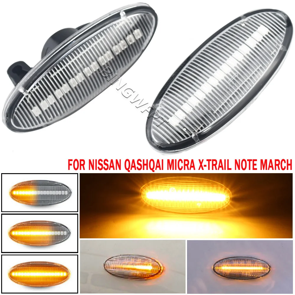 2x Dinamico LED Indicatori di direzione Per Nissan Qashqai J10 X-trail T31 Cube Juke Leaf Micra Micra K13 Nota E11 Luci di posizione laterali