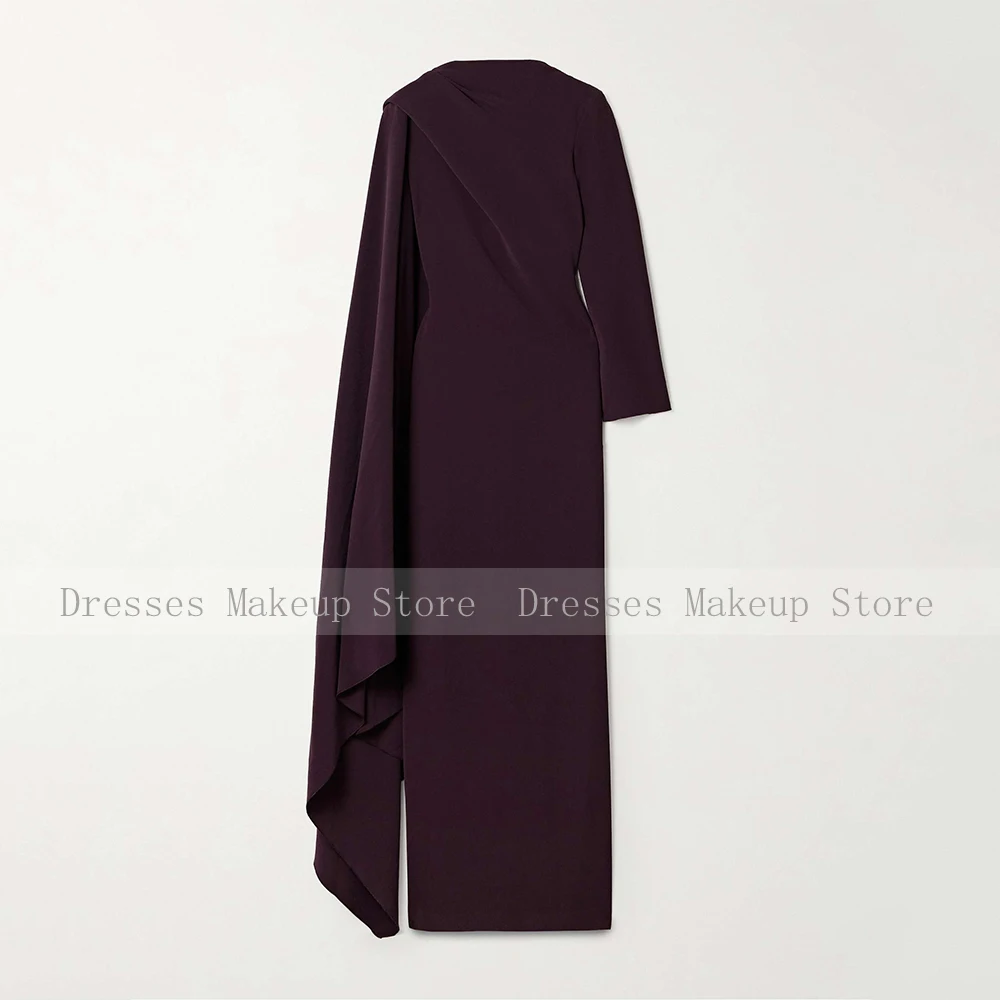 Prune-Robe de Soirée pour Femme, Col Rond, Manches Everak, Colonne, Quelle que soit la Longueur Maxi Rincée, Élégante, Formelle, 2025