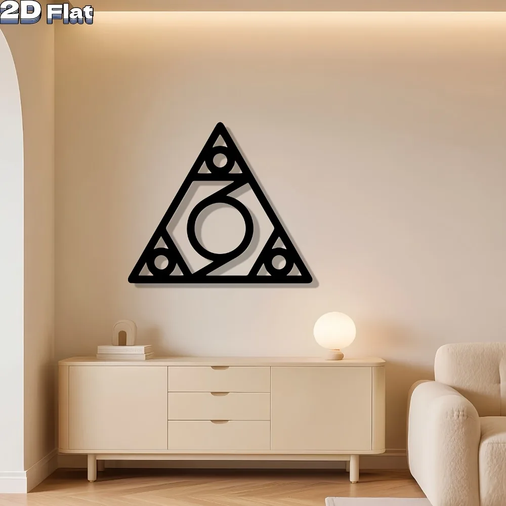 CIFBUY Iron Wall Art Mystical Triangle Metal Sculpture Rustproof Decor for Living Room Garden Fence Indoor Outdoor Home Gift