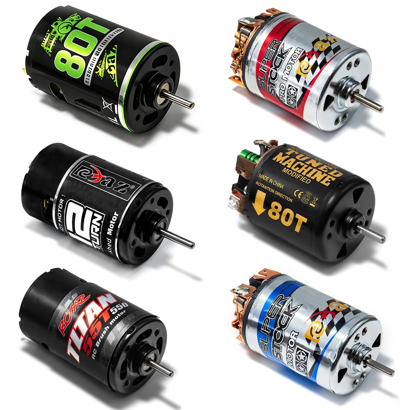 RCXAZ 540 550 Brushed Motor Waterproof Built-in & External for 1/10 RC Boat/Car Track Axial SCX10 AXI03007 90046 Redcat Gen8