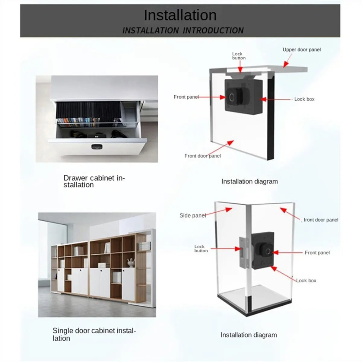 【CYBER Saturday】Biometric Fingerprint Lock Black Keyless Cabinet Lock Smart Drawer Locks Door Lock Long Standby Time
