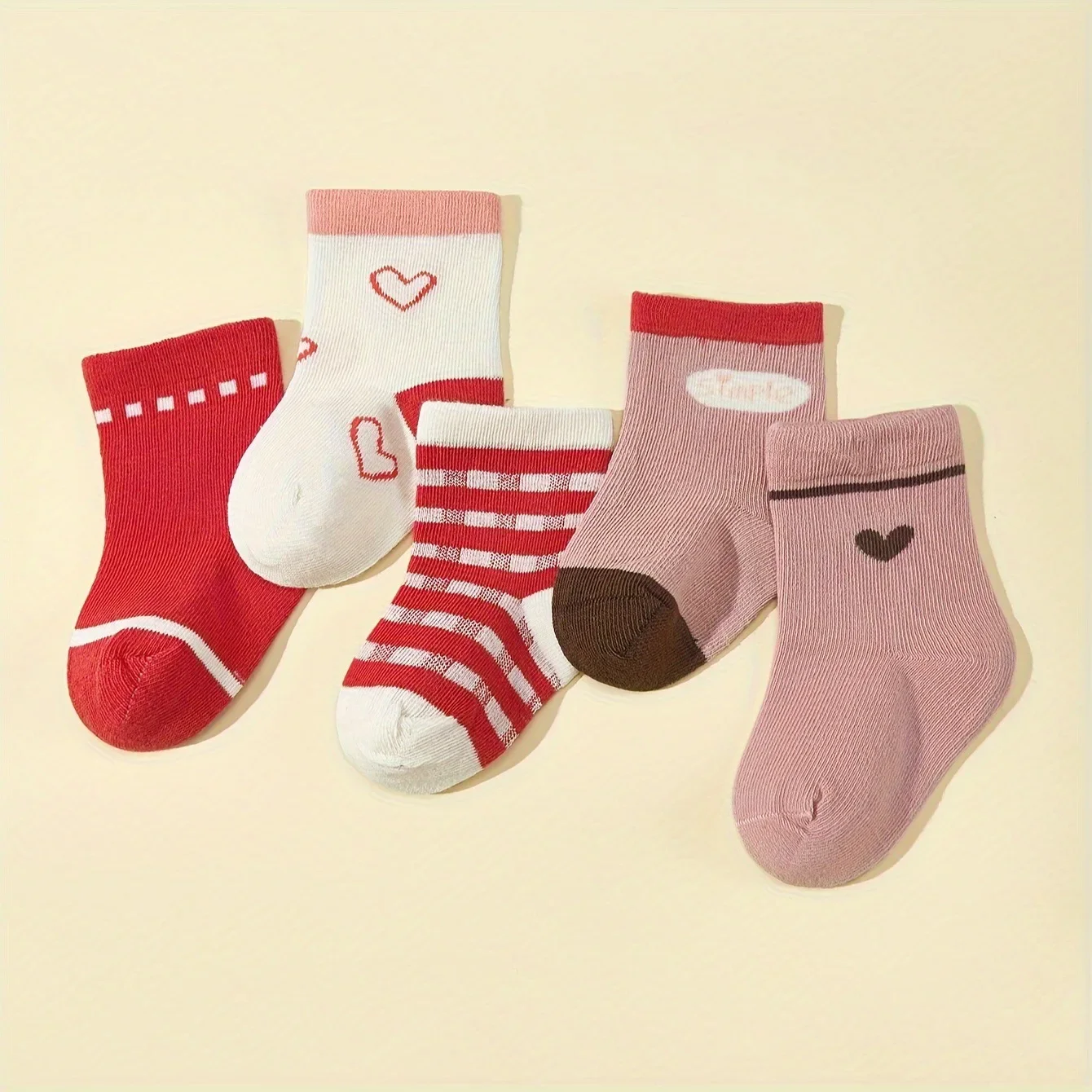 5 Pairs/Lot Kids Soft Cotton Socks Korean Love Heart Flower Print Baby Girl Socks Four Season Children Cute Socks