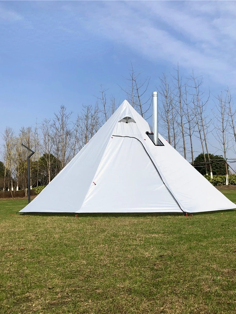 Enlarged Size Pyramid Tent with A Chimney Hole,Height 220cm Ultralight Outdoor Camping Teepee Awnings Shelter Backpacking Tent