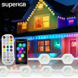 30M Outdoor Dakranden Led Licht String App Bluetooth Rgb Lichtstrip Waterdichte Diy Scene Kleur Full House Party Bruiloft Verlichting