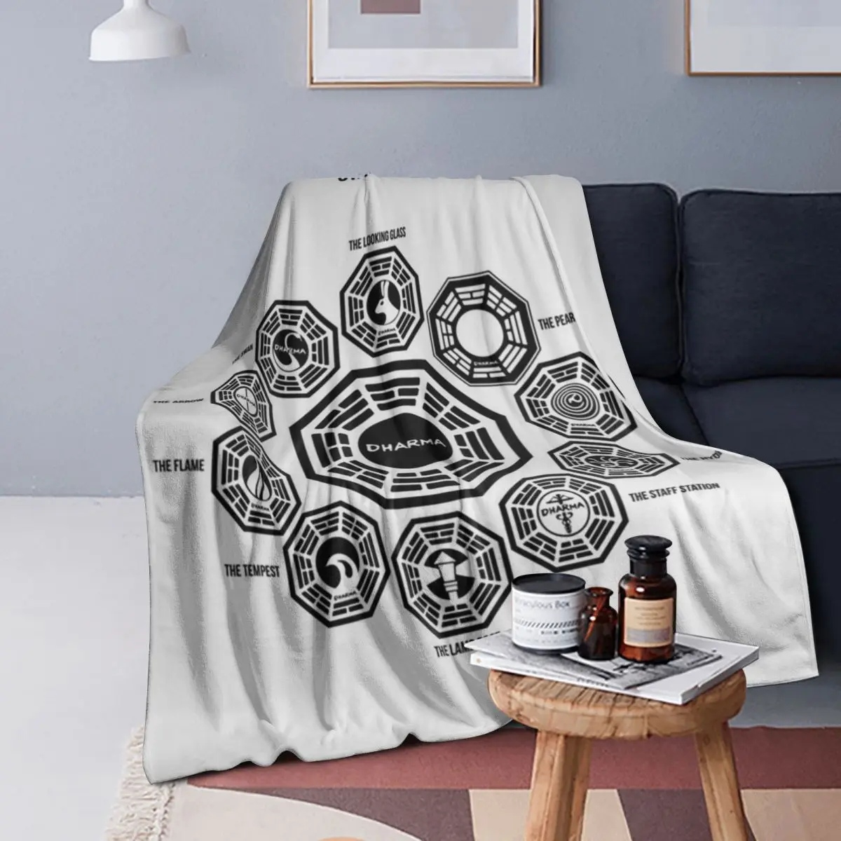 

Dharma Lost TV Shows Oceanic Sci Fi Fanboy Blanket Soft Warm Flannel Throw Blanket Bedspread for Bed Living room Picnic Sofa