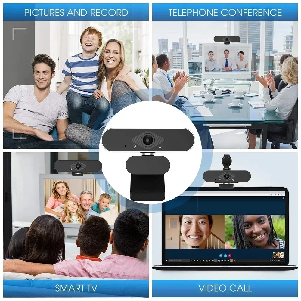 PEGATAH Mini 4K Webcam USB Computer Webcam for PC Laptop Live Streaming Full HD 1080P Web Camera for Work with Microphone Tripod