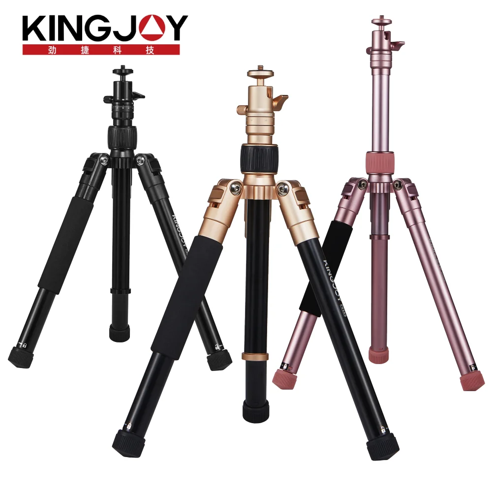 

KINGJOY Camera Tripod Travel Portable Monopod Adjustable Lightweight Phone Selfie Stick Aluminum Color Photography Tripode Stand