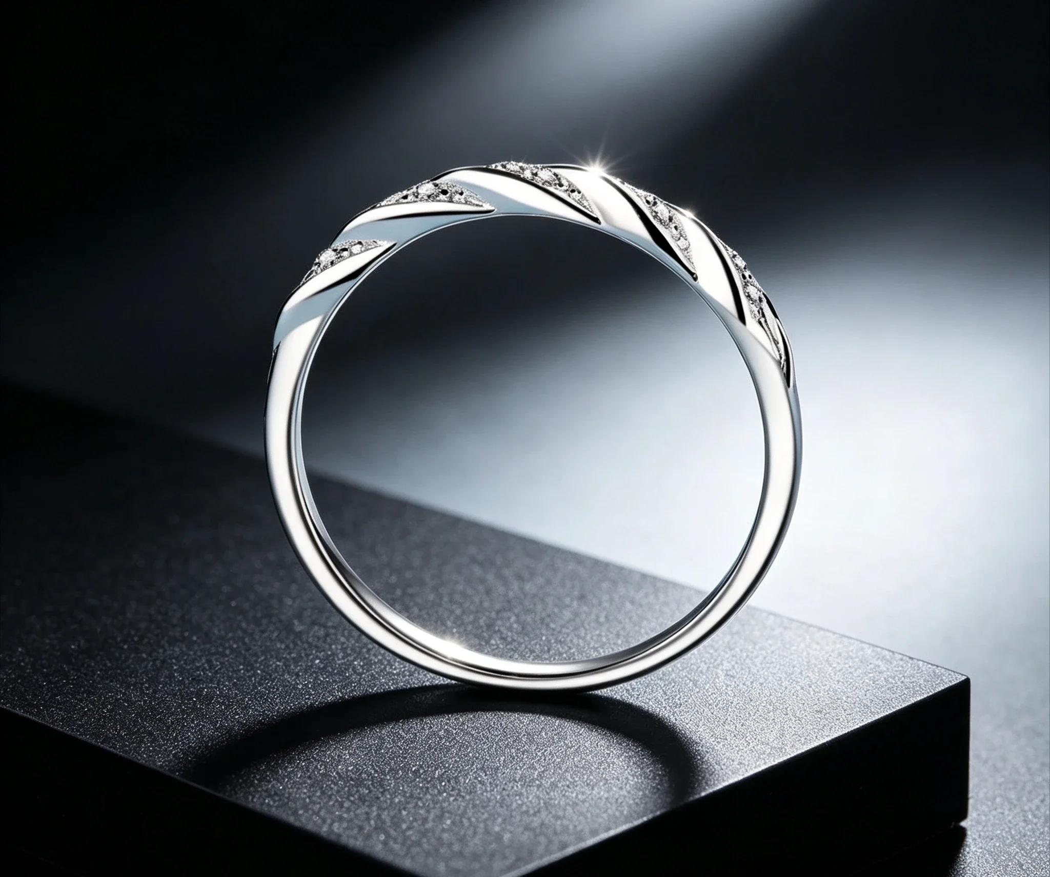 PT950 Platinum Starry Sky Women Rings 0.12ct Moissanite Diamond Tail Ring Girlfriend Birthday Gift for girlfriend