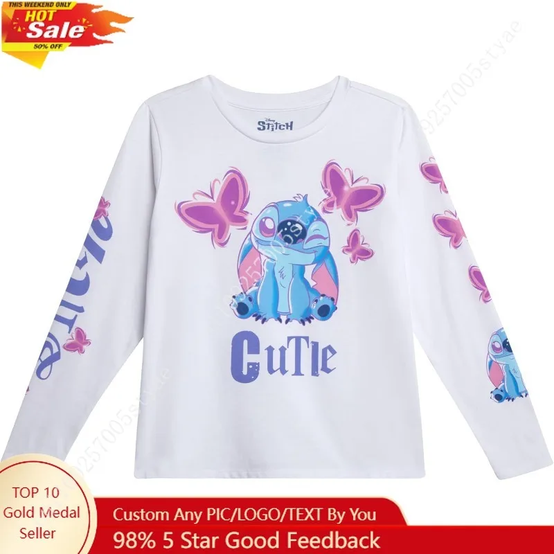 

Disney Girls Shirts - Minnie Mouse Lilo and Stitch Angel Long Sleeve or Short Sleeve Graphic Tees for Girls (Sizes: 5-14)