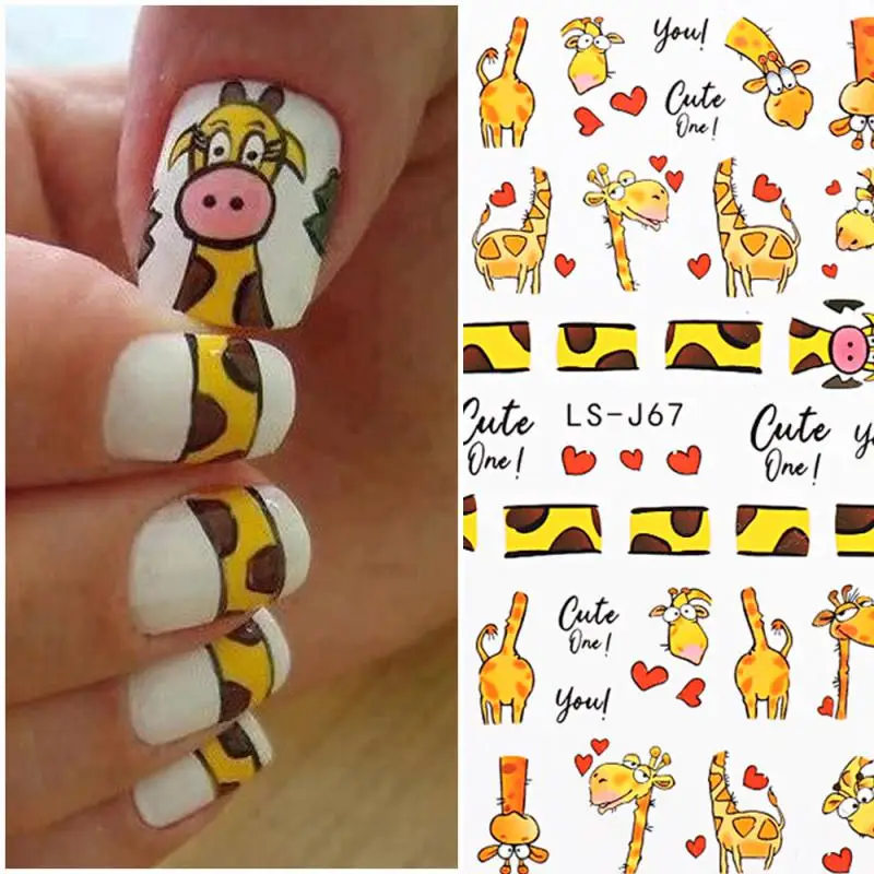 Nagel dekoration Kekse süß niedlich bunt schöne Nagel kunst Nagel verbesserung Aufkleber Giraffe Schönheit Nagel Patch Cartoon Nagel DIY