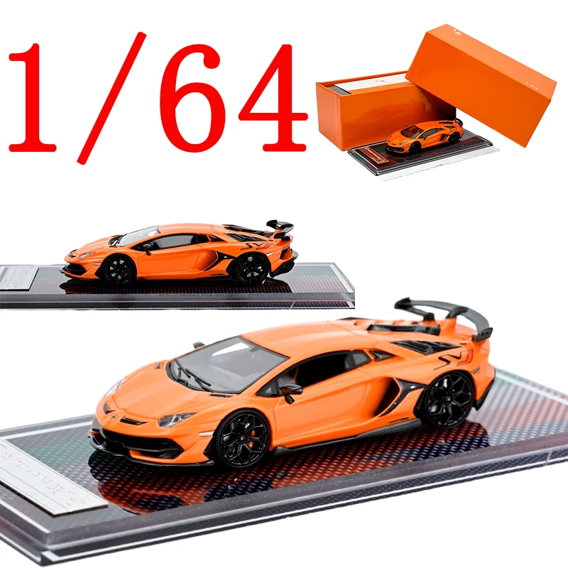 

U2 литая под давлением масштаб 1/64 Lamborghini модель автомобиля Lamborghini Aventador LP770 SVJ оранжевый Коллекционные игровые транспортные средства
