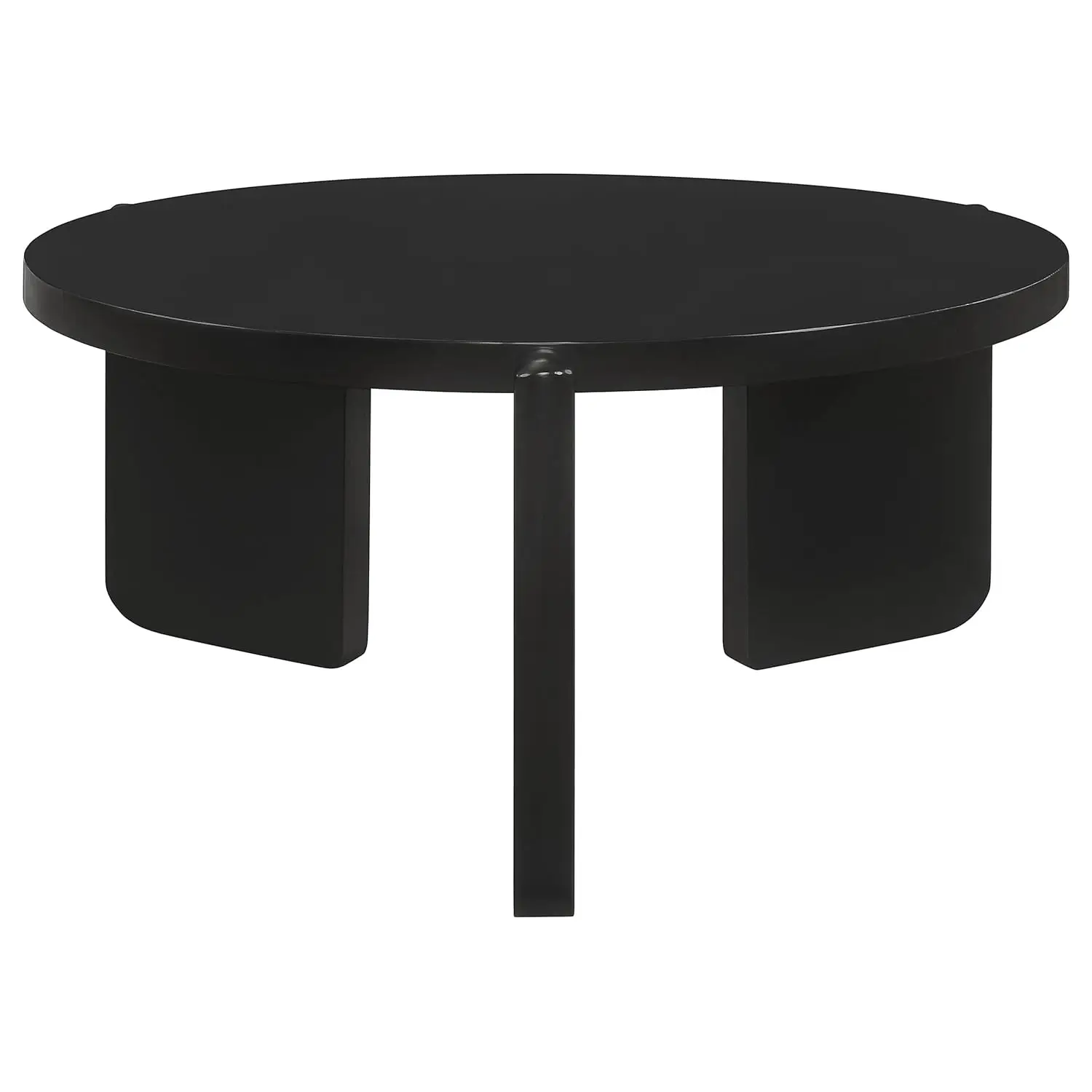 

Coaster Home Furnishings - Cordova - Wood - Round Coffee Table with Angled Leg Design, Panel-Style Slab Legs, Spacious Top, Cont