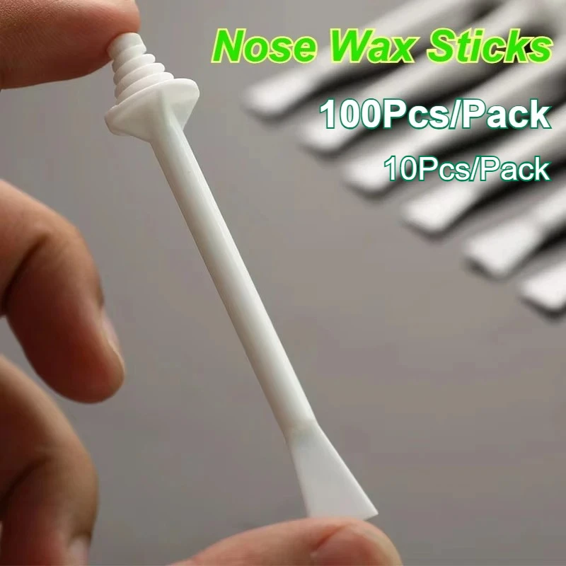 2026 Top Selling！100/10PCS/Pack 2 In 1 Multi Use Nose Wax Sticks Wax applicator Painless Nose Hair Removal Wax Accessories