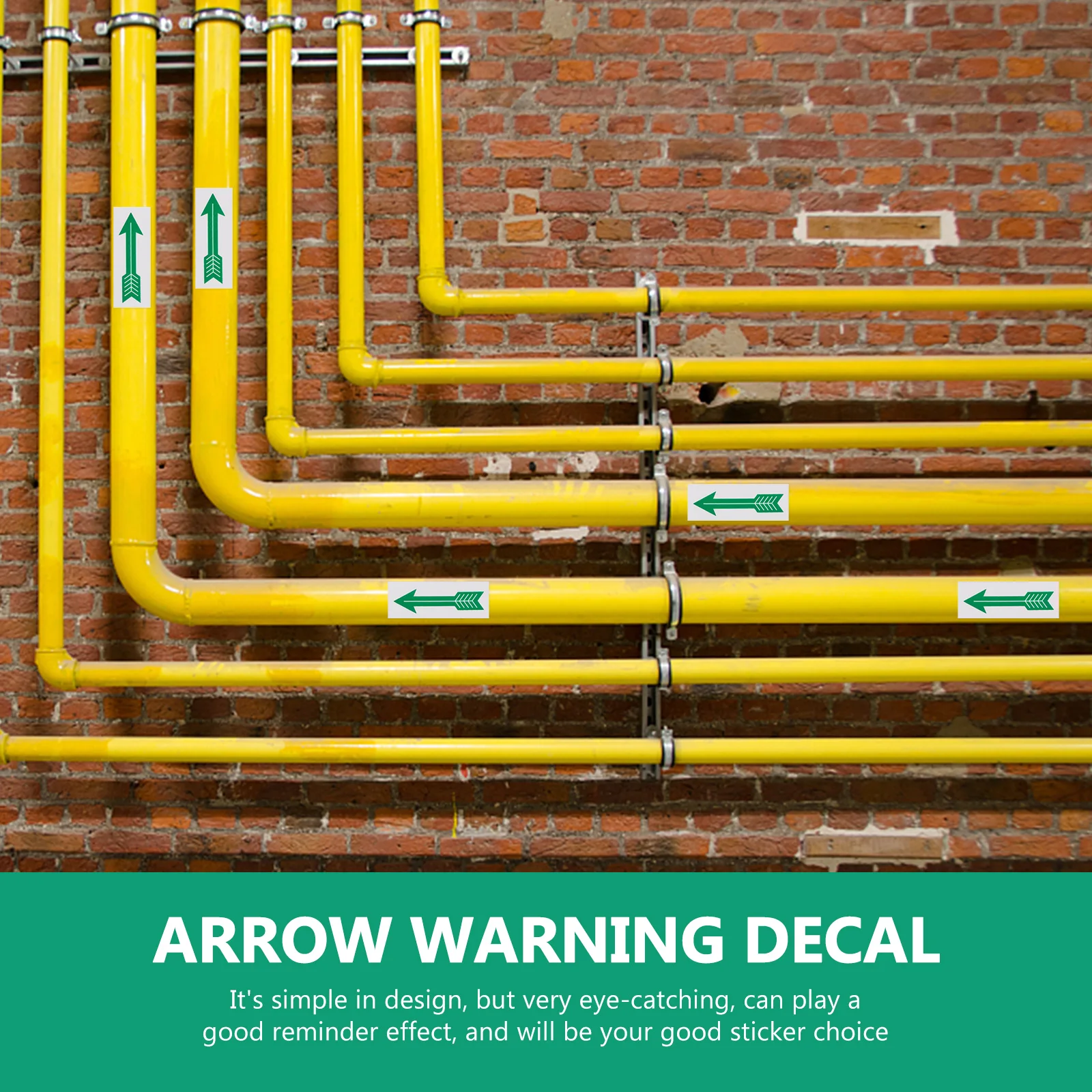 

10pcs Direction Arrow Stickers Bright Warning Indicating Flow Pipeline Decals Reflective Safety Signaling