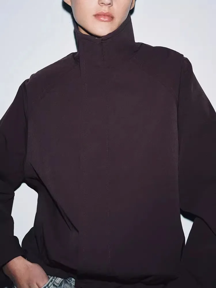 

Весна 2026: Женская свободная куртка-бомбер с длинными рукавами, отложным воротником, для повседневной носки, только офлайн-продажи