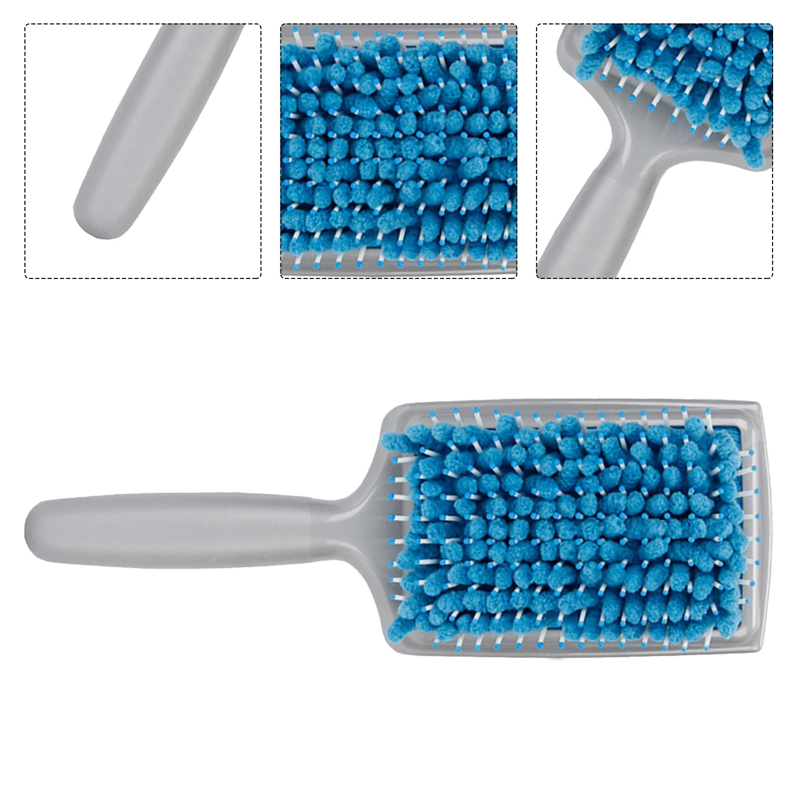

Blue Water Absorbent Hair Comb Microfiber Bristles Fast Drying Paddle Brush for Short to Medium Hair Detangling Shower Tool