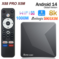 X88 PRO X5M Android 14 TV BOX 4GB 64GB Amlogic S905X5M 1000M AV1 TVBOX 2.4G&5G Dual Wifi Wifi6 HDR10+ DDR4 Set Top Box