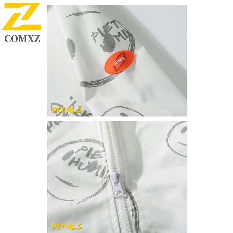 EiAO سترة واقية ابتسامة طباعة الرجال النساء العصرية فضفاضة تناسب معطف غير رسمي مقاوم للماء يندبروف الشارع الشهير للمشي لمسافات طويلة التخييم في الهواء الطلق #4