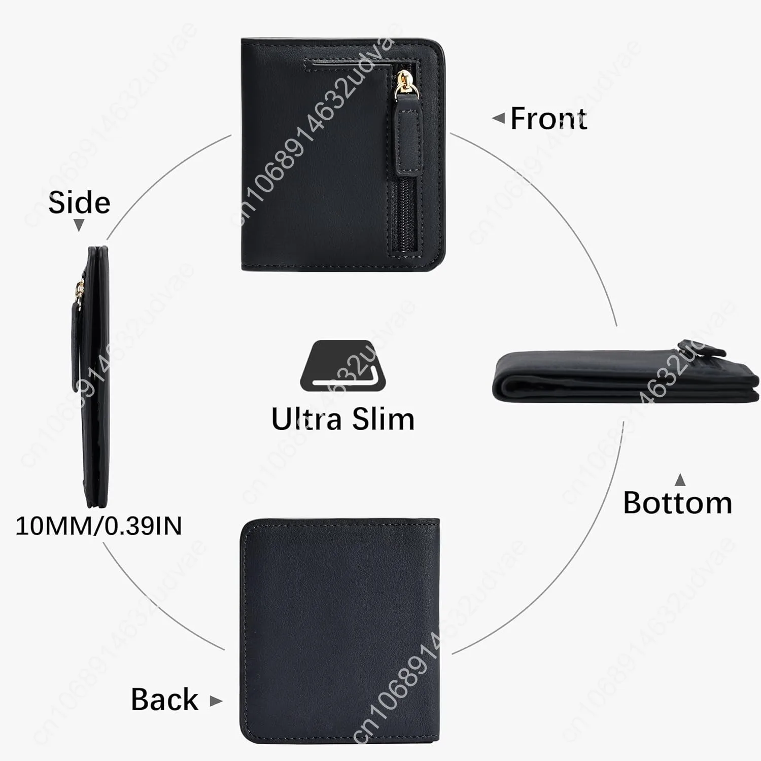Gostwo Small Wallet for Women, Slim Bifold Credit Card Holder, Compact RFID Blocking Cash Wallet, Billfolds Thin Leather Zipper