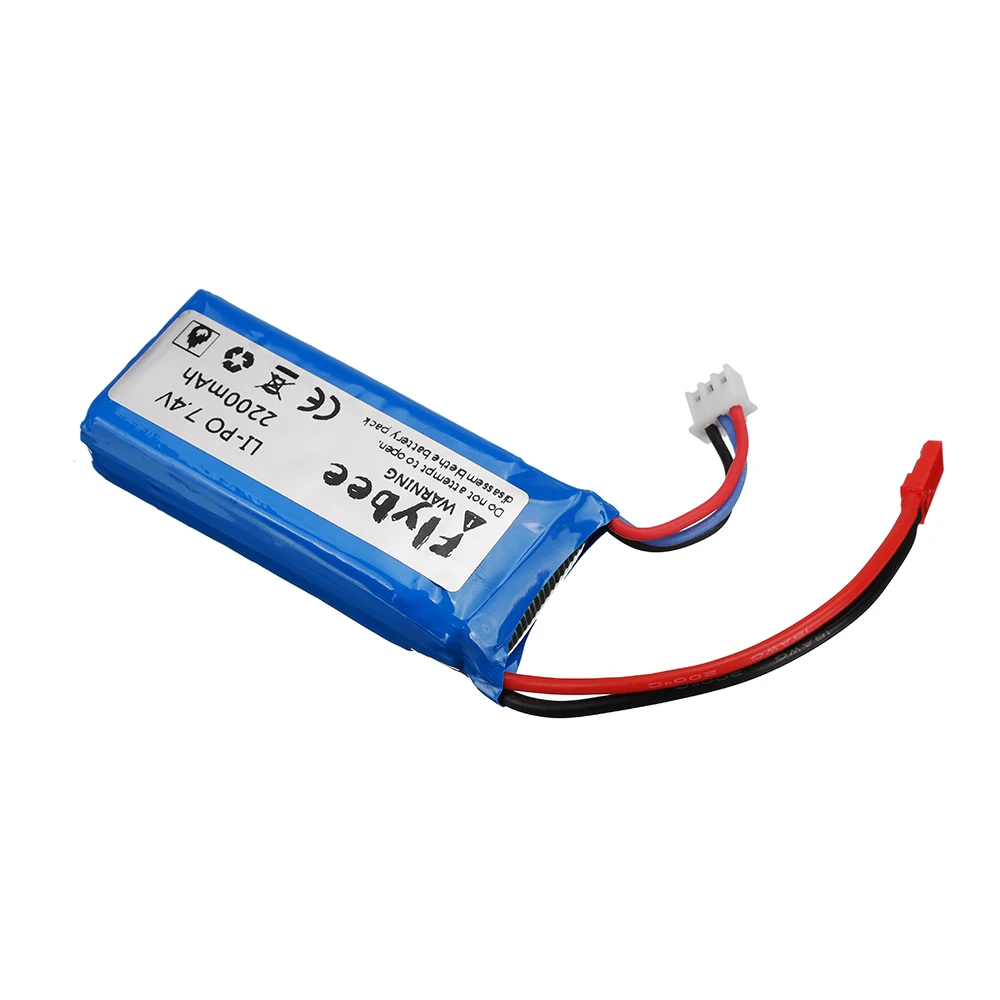 2200mAh 7.4V 2S Lipo Battery with USB Charger For Remote Control Electric Toys Racing Cars Boats Drone Spare Parts JST plug