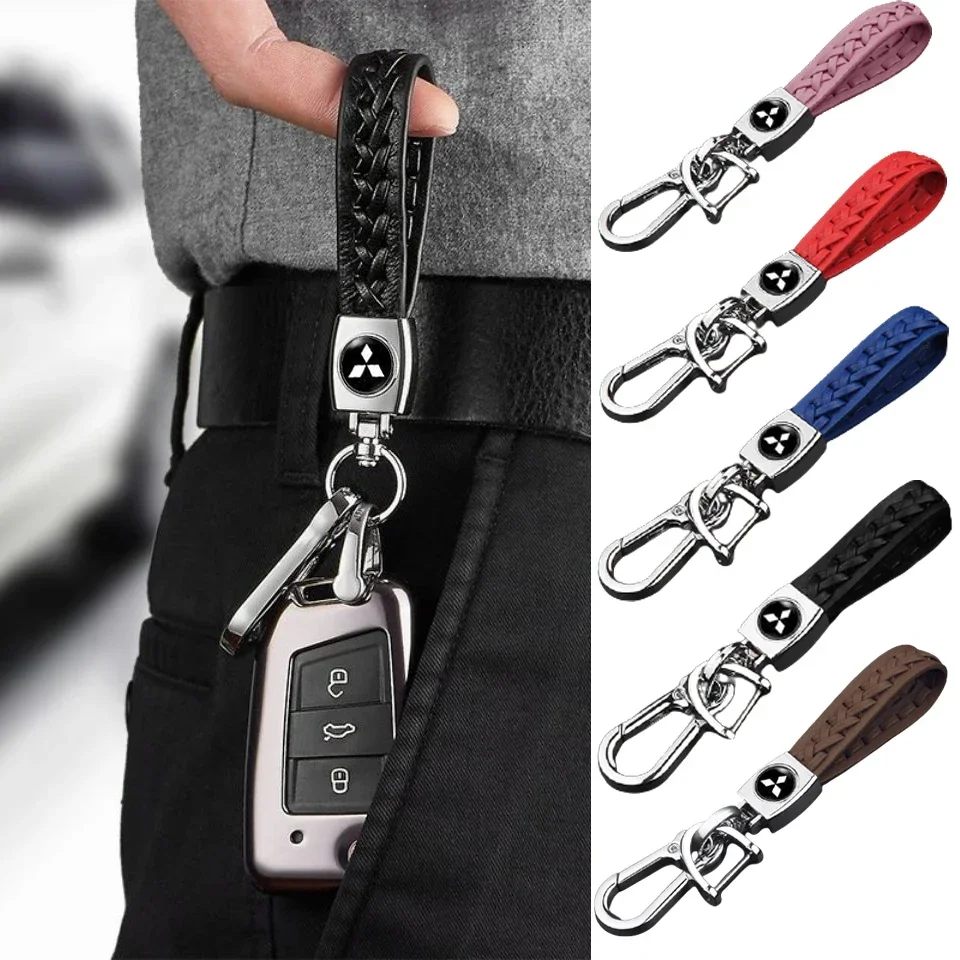 LLavero de cuerda trenzada para coche, soporte para Mitsubishi ASX, Pajero, Ralliart, Eclipse, Lancer 9, Pajero, Outlander L200, Galant, Mirage, Montero