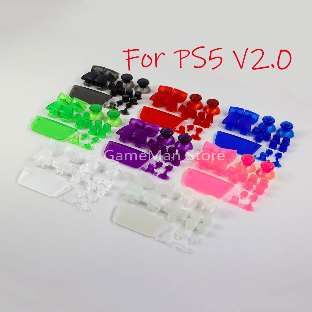 

20sets For PlayStation5 PS5 V2.0 BDM-020 Controller Transparent Full Set L1 R1 L2 R2 ABXY D-pad Direction Key Buttons