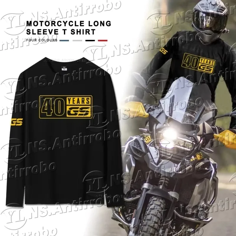 

For BMW R1200GS F750GS F850GS R1250GS F800GS Adventure T Shirt Motorcycle O-Neck 40 Years GS New T-Shirt Long Sleeve T Shirt