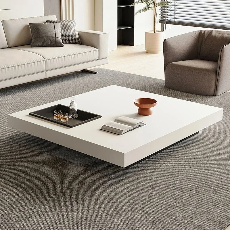 

Italian minimalist luxury coffee table Modern minimalist rock tea Pallet design square Metal painted base home accessories