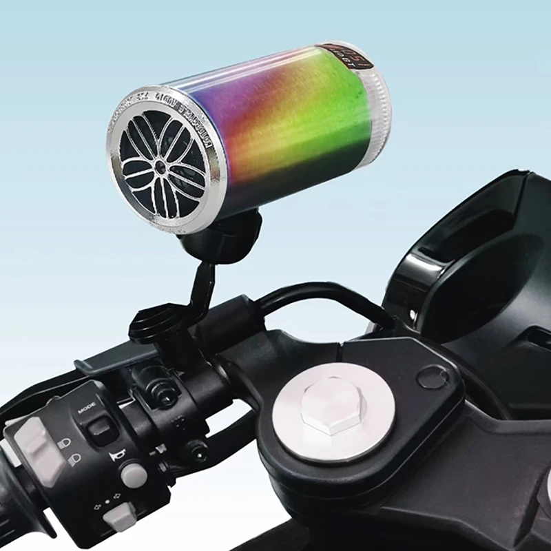 Motorcycle Electric Car Audio Sound System Bluetooth Stereo Speakers Music Player Remote Control With LED Spotlight