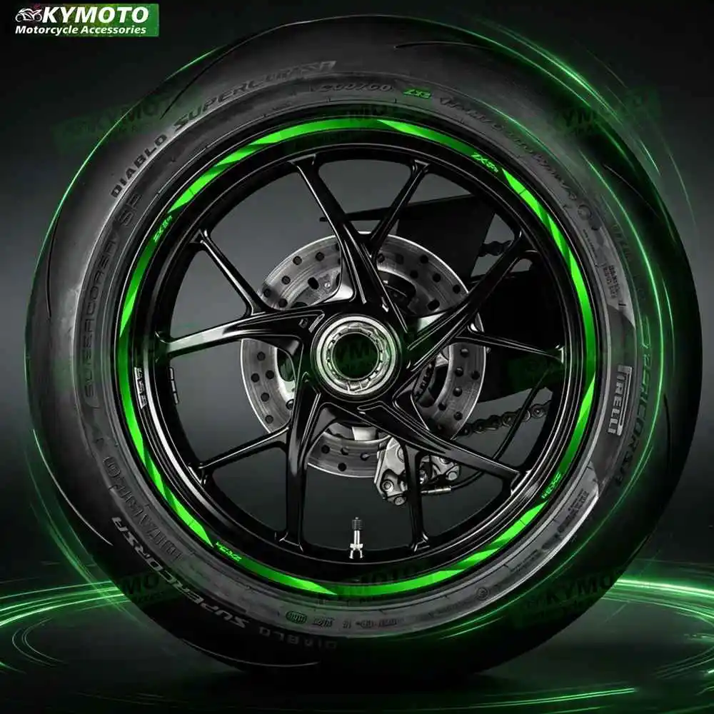 For ZX-3R ZX3R reflective motorcycle wheel hub stickers striped tape PVC waterproof decal decorations for wheel rims