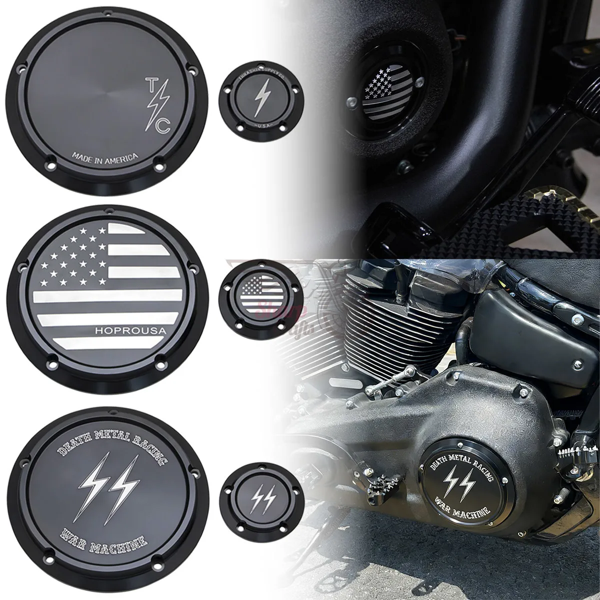 Motorcycle Derby Clutch Timing Timer Cover Engine Covers For Harley Touring Street Glide Road King Dyna FXDC Softail Heritage