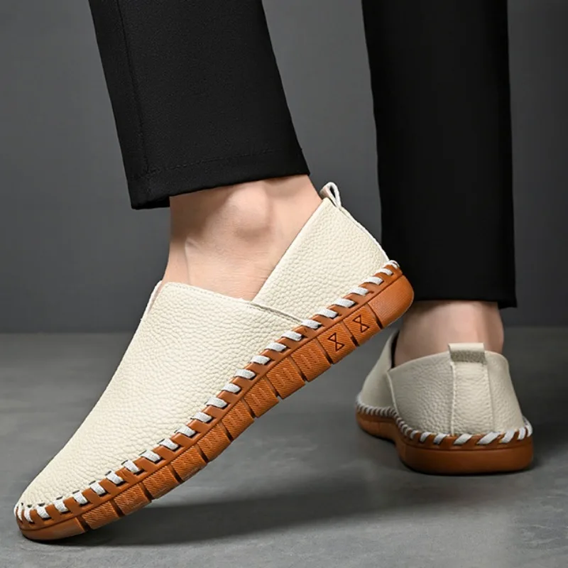 

Plus Size Men's Leather Shoes Simple Oxford Sole Casual Shoes Comfortable Soft Sole Lightweight Non-Slip Loafers 2026 New