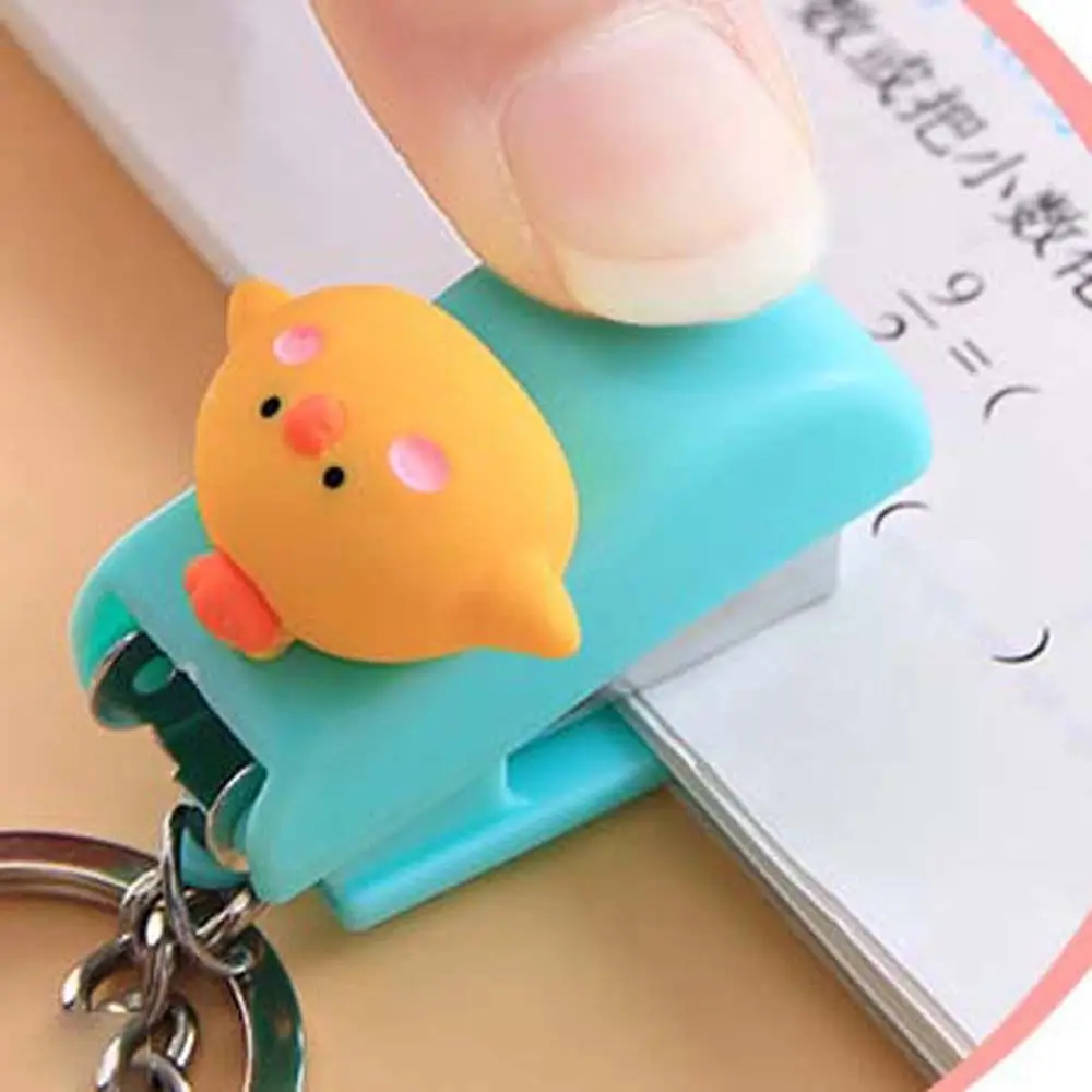 Metal Macaron Size 10 Staples Cartoon Key Ring Pendant Mini Binding Tools Stapler Mini Stapler Stapler Key Chain