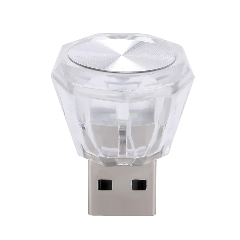 Zapalniczka samochodowa USB nastrojowe oświetlenie LED Mini kolorowa lampka nocna bez okablowania akcesoria do oświetlenia wnętrza samochodu