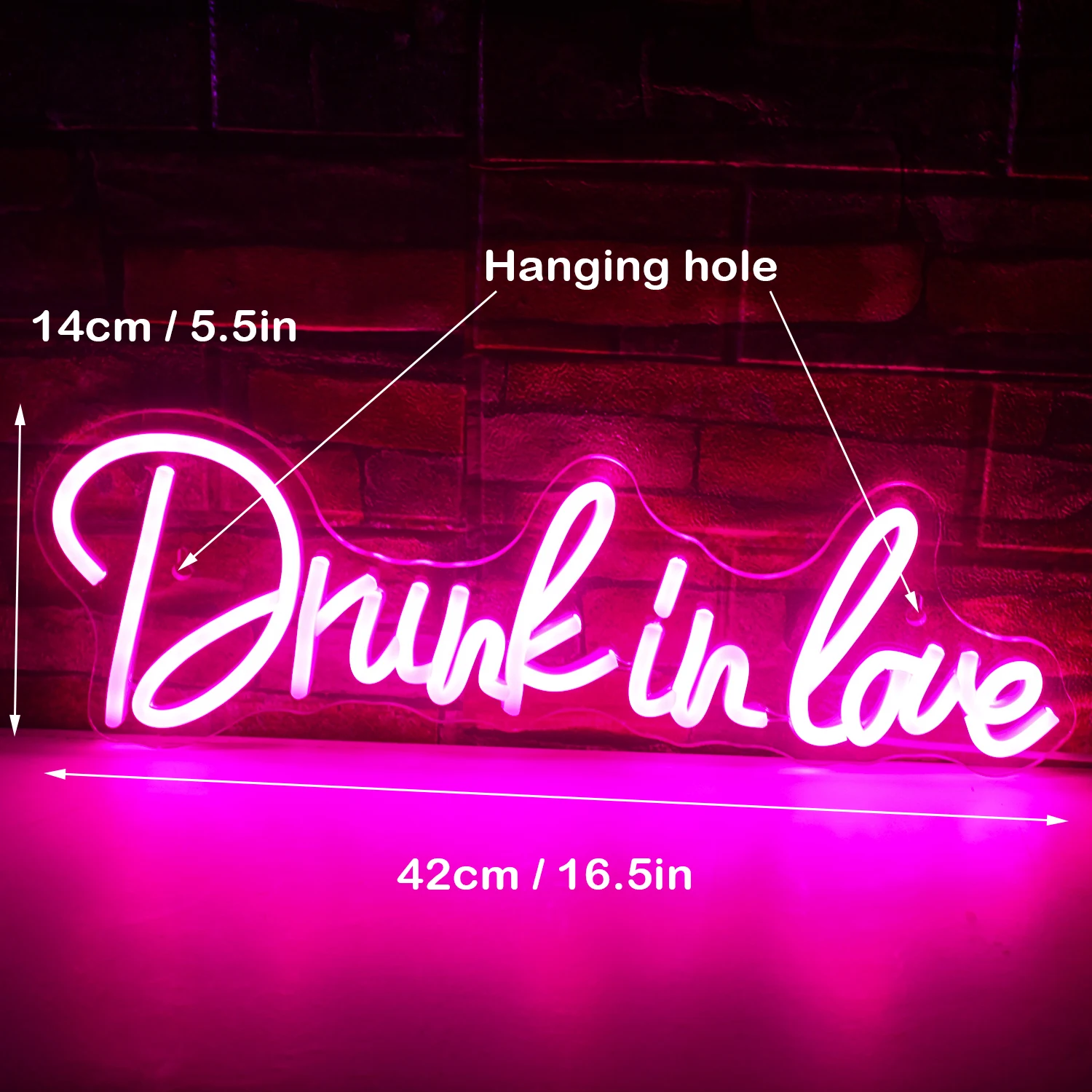 Drunk In Love Neon Letter Sign Logo Neon Lights Wall Decor For Bedroom Home Bar Wedding Party USB Powered Hanging Lamp Ornaments