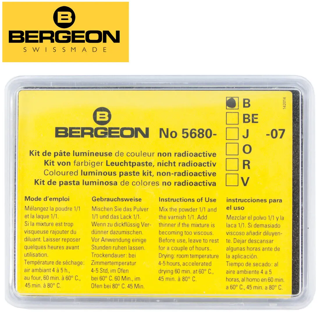 Bergeon 5680 Set of Luminous Compound, Paste, and Powder for Watch Hands and Dial Luminous Paint Kit