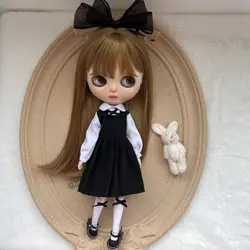 blythe dolls clothes OB22 OB24 Azone Dress Blythe Doll Fashion Black Set Dress Up Doll Toy Elegant Cute Accessories Girl Gifts