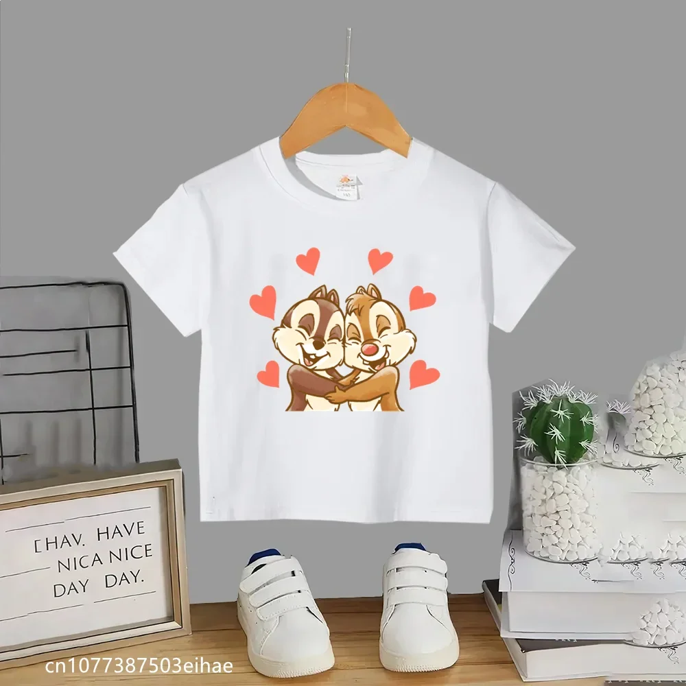 

Дышащие рубашки из чистого хлопка с короткими рукавами для детей от 3 до 14 лет, с мультяшным дизайном персонажа Диснея Чи-Чи-Тити.